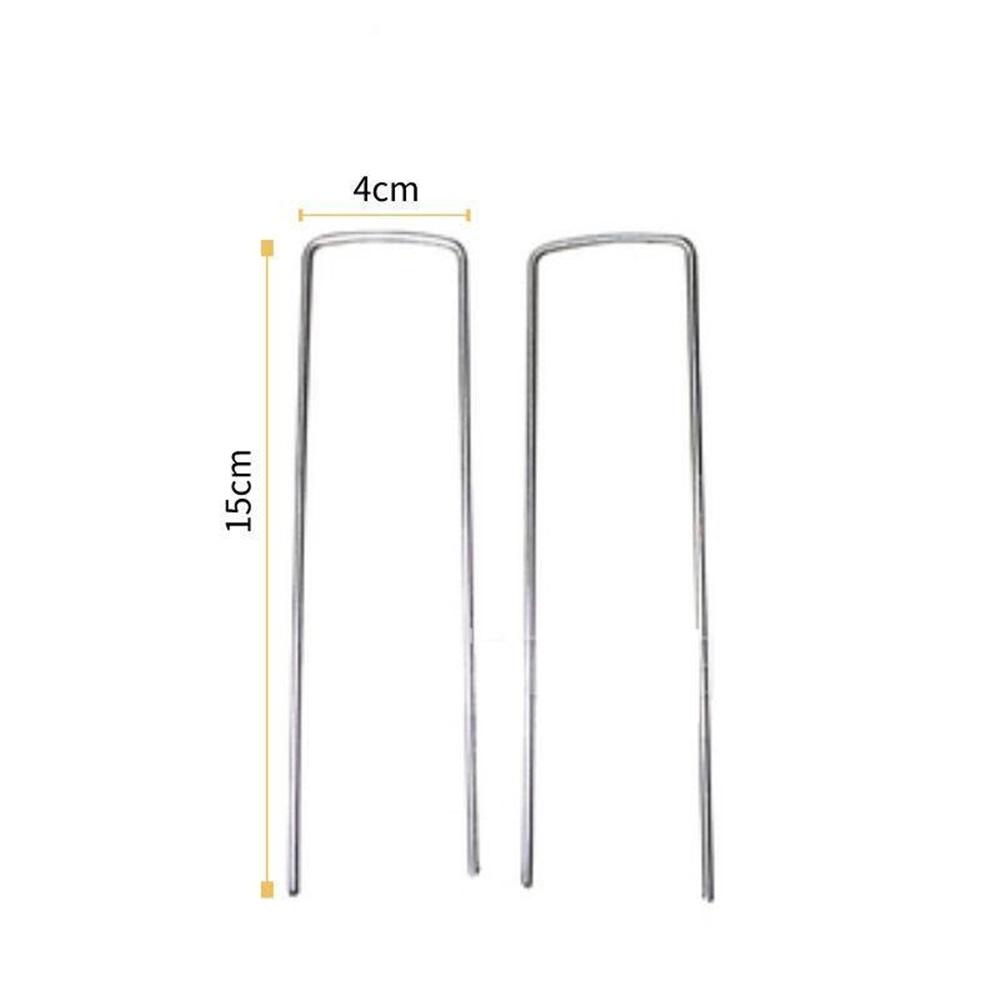 50 Садовый фиксатор U-образной формы, толщина 2,5 мм, ширина 4 см, длина 10 см, большие U-образные гвозди