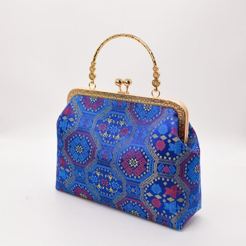 Evening Bag for Women, Retro Ethnic Elegant Top Handle Bag with Detachable Chain