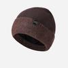 Knitted Hat Men's High Elastic Large Head Wool Hat with Thick Velvet Ear Protection Solid Color Cap