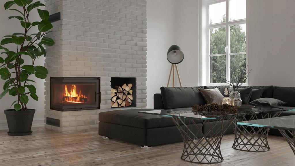 Cast iron fireplace KRATKI SIMPLE left 8 kW Ø 200 Set 2
