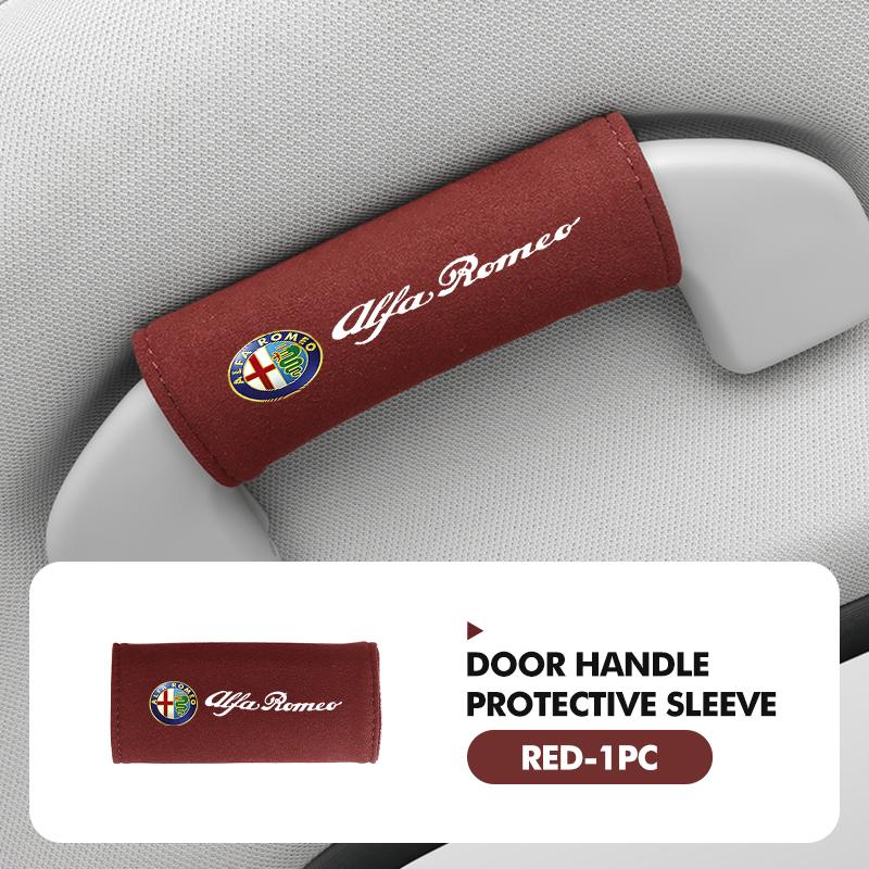 JOSAC1 2026 Hot Alfa Romeo Car Styling Roof Handle Cover Door Handrail Suede Protector Cover For Alfa Romeo Giulietta 940 2010-2014 201