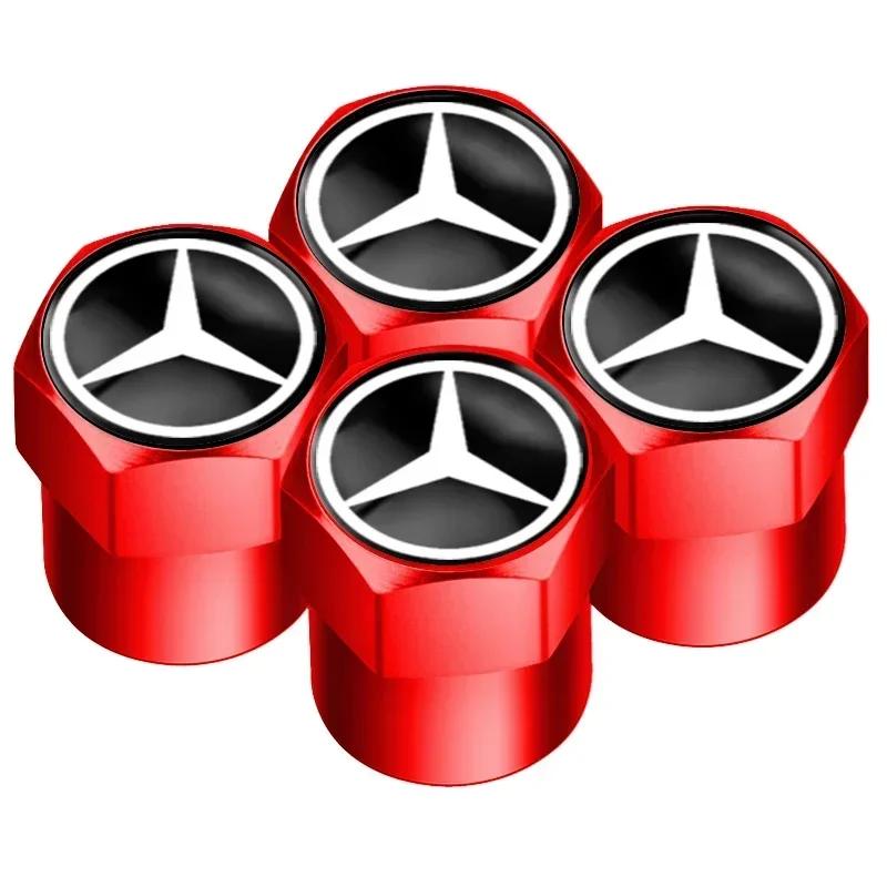Car Tire Valve Stems Cap Knurling Style Tire Valve Cap Tire Wheel Stem Air Valve Cap Mercedes Benz Amg W211 W204 W210 CLA GLA E7