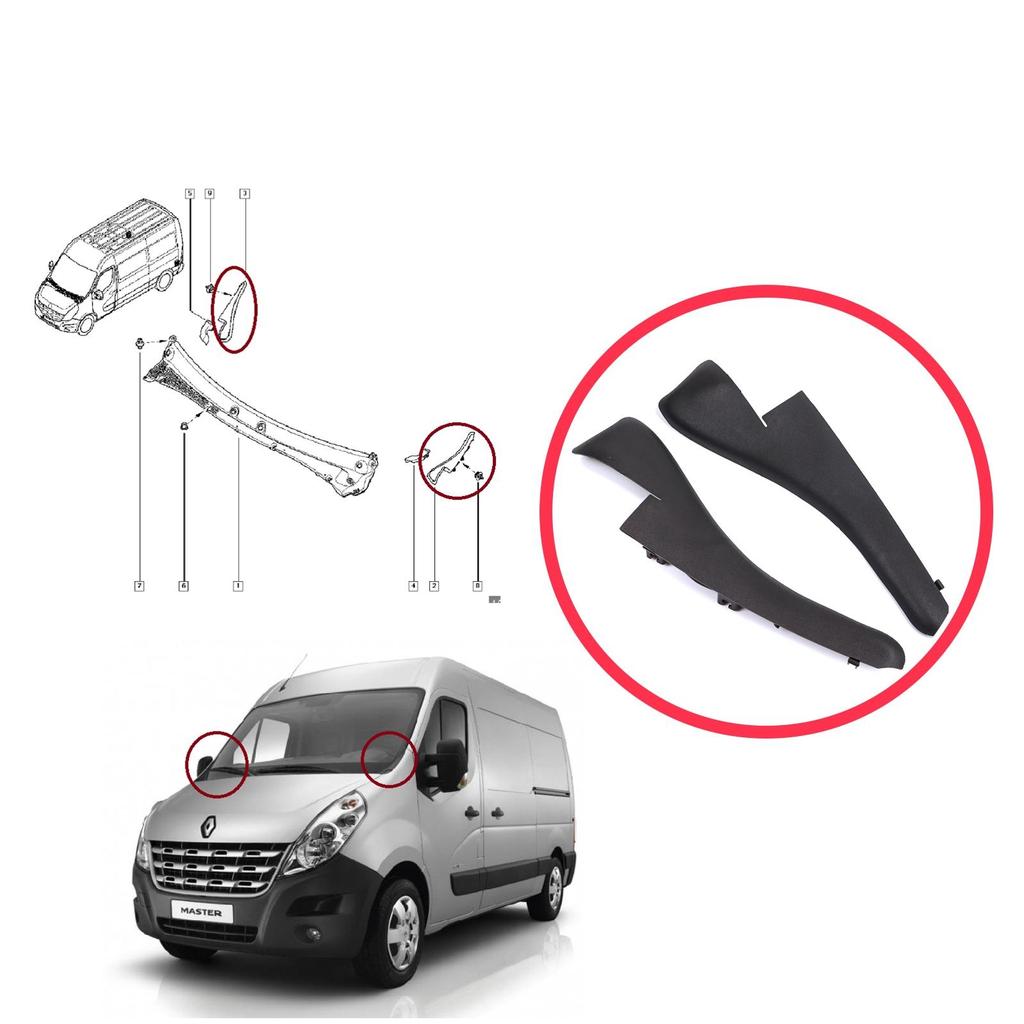 ESP1230 Windshield Moulding Trim Grille Bracket Left Right for Renault Master MK3 Nissan NV400 Interstar Vauxhall Opel Movano B