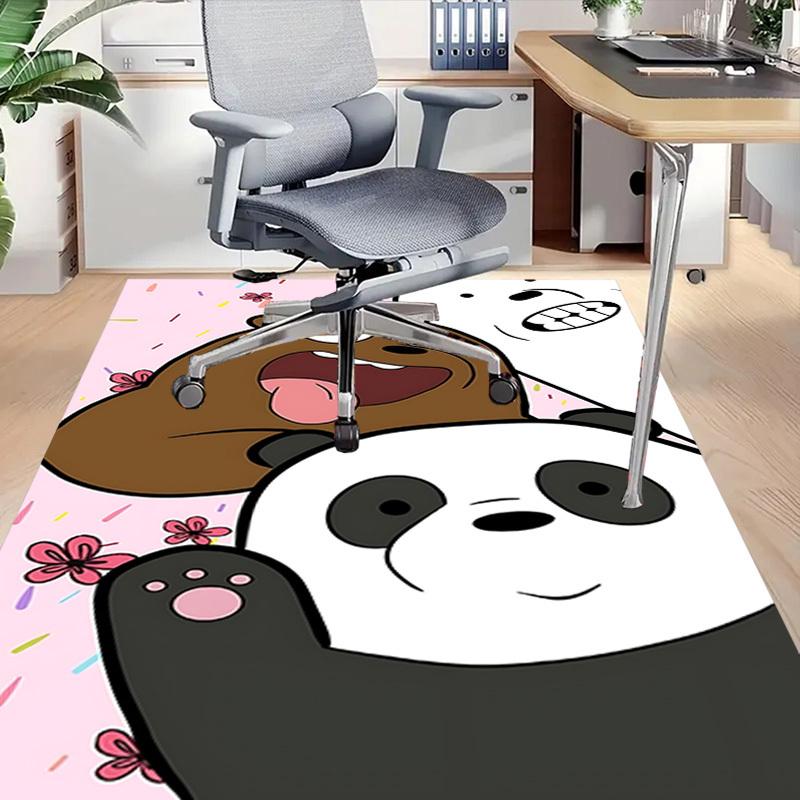 1pc Bear Panda Carpet Anti Slip Polyester Floor Mat for office.Bedroom
