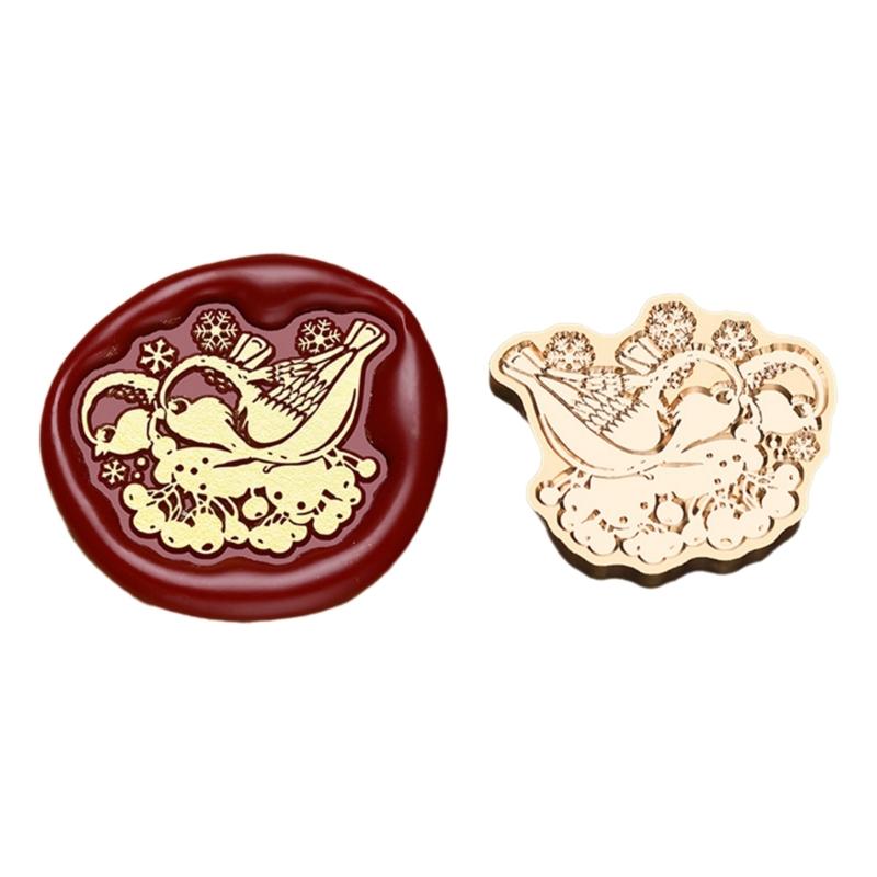 Vintage Stamp Head for Seal Letter Envelope Wedding Invitations Christmas Card Decoration, Christmas Embossed Seal Stamp