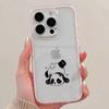 Чехол для телефона Apple с пандой для iPhone 16 Pro Max/17, Милый, Ударопрочный, Дизайн с большим отверстием, Прозрачная мягкая крышка