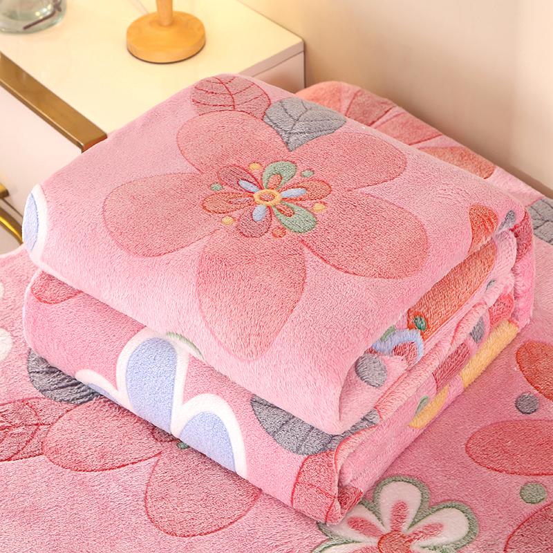 Bonenjoy 1pc Blanket Floral Style Bedspread Fleece Blanket Plaid Travel Shawl Sofa Nap Blankets Home Bedsheet Manta