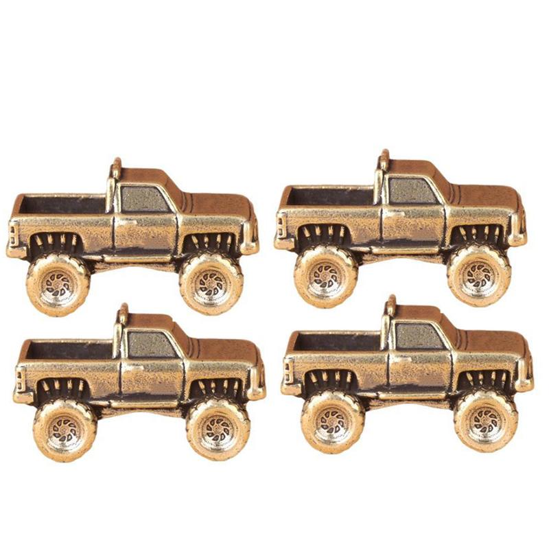 1/2/3/4/5Pcs Solid Brass Mini Pickup Truck Ornament Retro Finish Hand Polished For Home Decor Collection Gifts