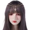 Bohemian Forehead Chain Water Drop Boho Headband Fashion Rhinestone Head Chain Wedding