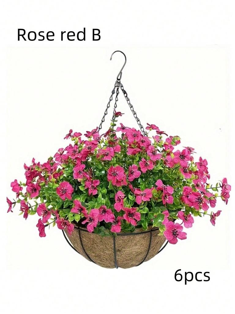 Indoor and Outdoor Artificial Daisies Hanging Flower Basket Decoration - Aesthetic Room and Garden Decoration 6 Pieces 1 Set