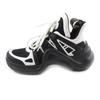 Great LOUIS VUITTON High cut sneakers Black White Women 35.5 Used