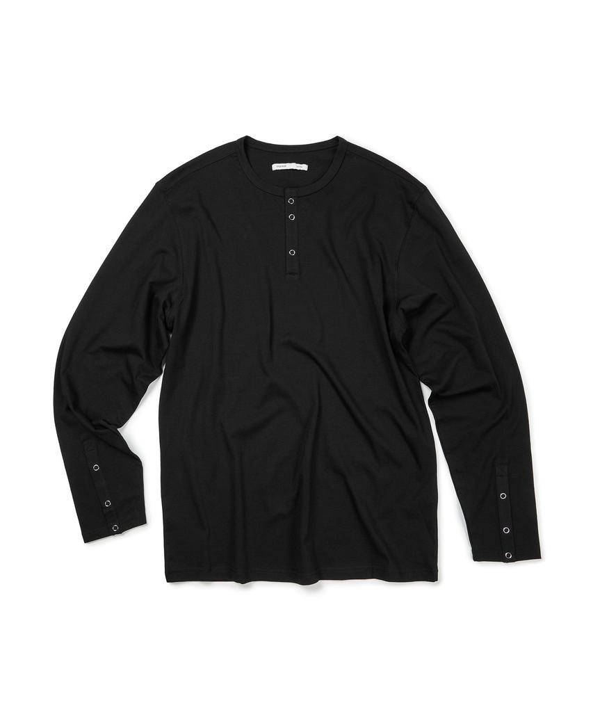 ETCE (База) Футболка-henley с застежкой-кнопкой на рукаве (черный)