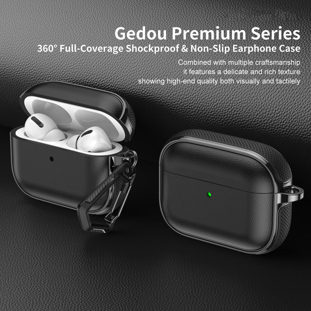 KEYSION Чехол для наушников AirPods Pro 3 2 Кожаная текстура Мягкий ТПУ Силикон С крючком Ударопрочный Чехол для наушников для AirPods 4