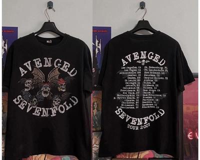 Винтаж 2007 Avenged 1Sevenfold A7X Тур по США Футболка S-5XL Перепечатка