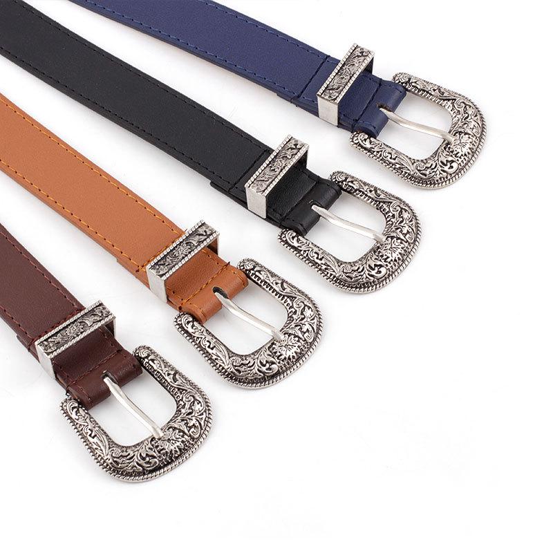 Retro Women's Fashion Belt, Casual Multi-purpose Jeans Accessory Belt, Silver Needle Buckle, Leopard Print Pu Leather Belt
