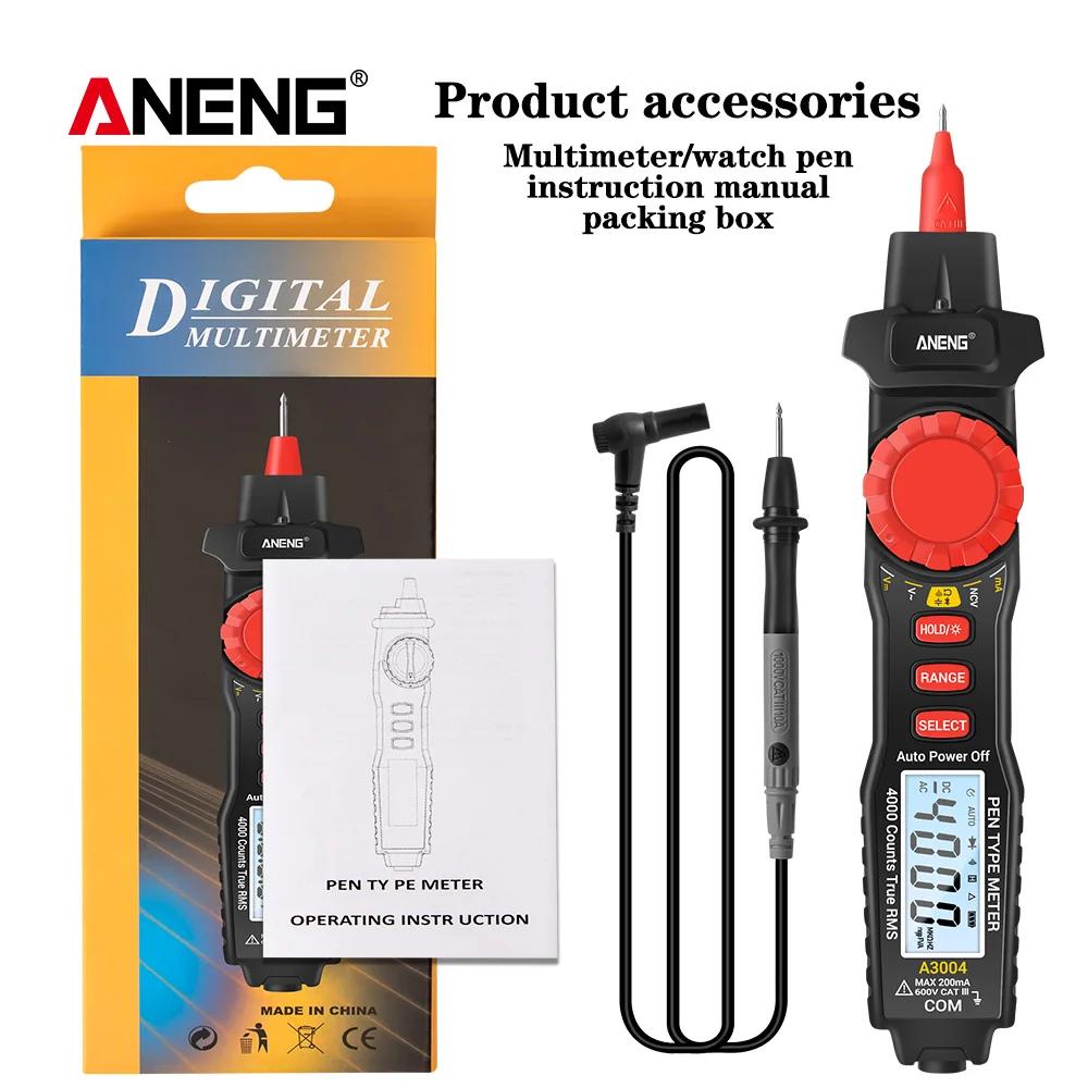New ANENG A3004 Digital Multimeter Pen 4000 Counts AC/DC Current Meter Electric Handheld Tester Voltage Resistance Profesional Tools Digital Display