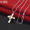 925 Sterling Silver Cross Heart Pendant Necklace Fashionable Wedding Jewelry
