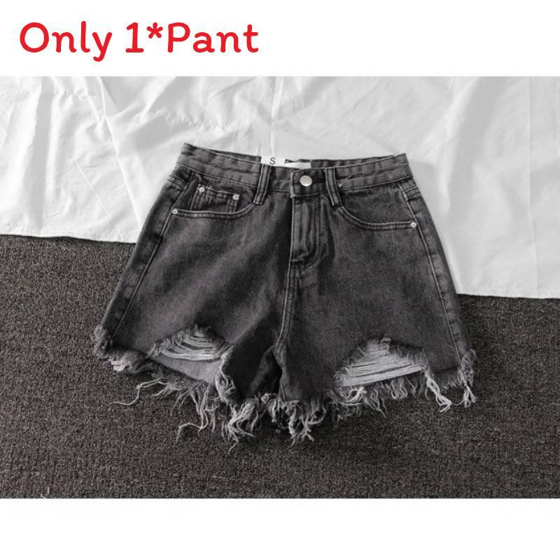 Denim High Waist Shorts With Ripped Fringe For Urban Style And Casual Summer Wear