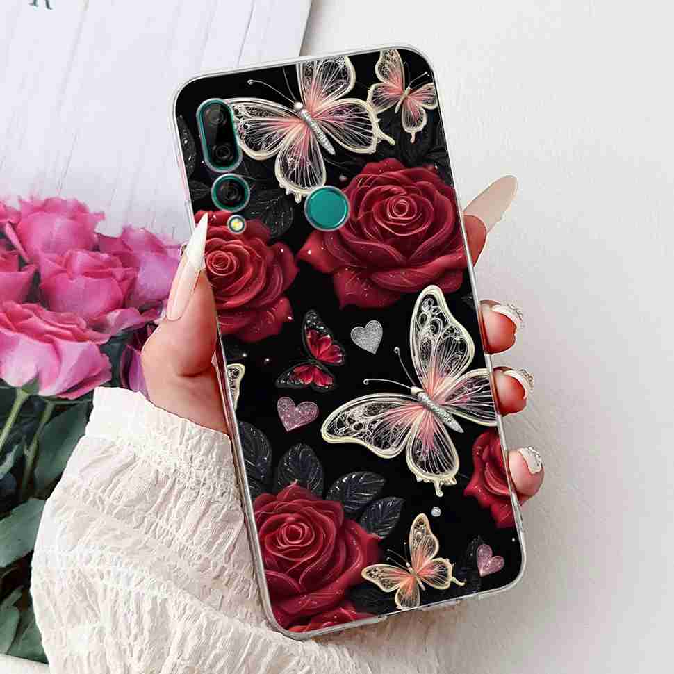For Huawei Y9 Prime 2019 6.59" Case Soft Silicone Fashion Flowers TPU Cover For Huawei y9 Prime 2019 STK-L21 Bumper Shell Coque