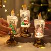 Christmas Flameless LED Candles Battery Operated Santa Snow Decorative Lamp Home Porch Tabletop Party Decor