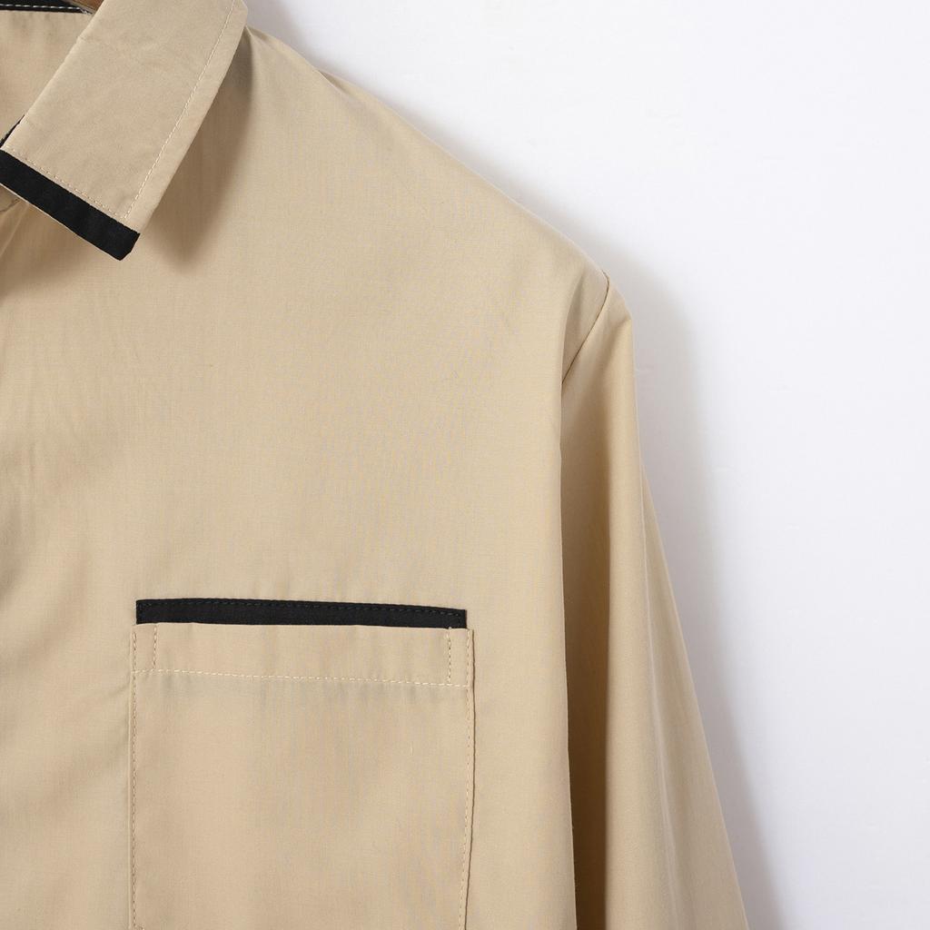 Camel Spring Autumn Embroidery New Fashion Men's Wear High Quality Cotton Men's Color Block Business Slim Fit Casual Shirt Long Sleeved Shirt