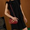 Gucci Blondie Gold Logo Detachable Shoulder Strap Runway Leather Mini Handbag Crossbody Women handbag Deep-Red 698643-UXXAG-6170