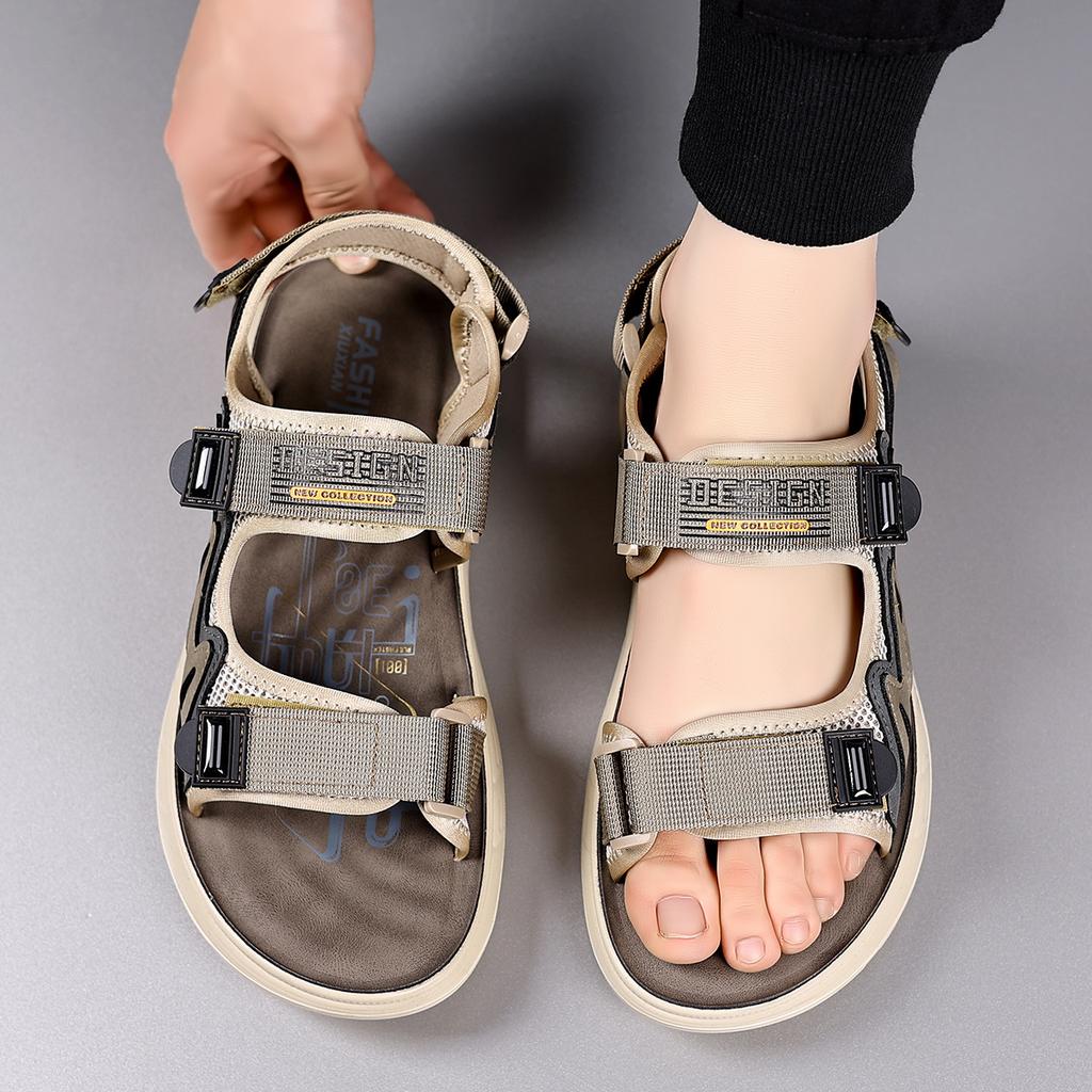 Модные уличные нескользящие пляжные туфли для мужчин Модные повседневные для вождения Мягкая подошва Нескользящие сандалии на платформе Мужские летние Новые сандалии Мужские