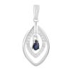 Серебряная подвеска с сапфиром, топазом белым (2124344)