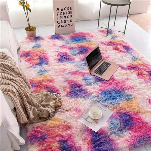 Living Room Carpet Decoration Fluffy Soft Large Size Rugs Bright Color Anti Slip Floor Mat Bedroom Study Washable Rugs Carpets 160x230