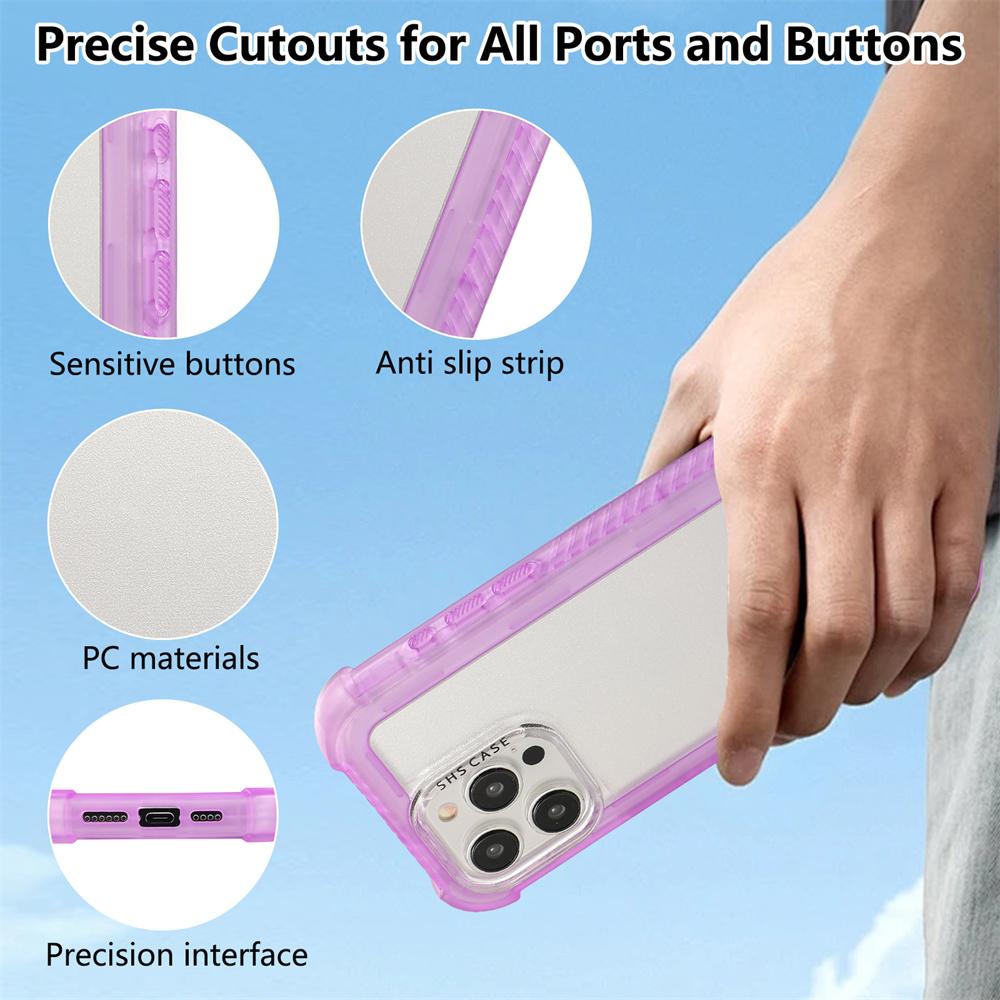 3in1 Military Shockproof Protective Phone Case For 16 15 14 Pro Max 16 Plus 13 Air Cushion TPU Bumper PC Hard Back Cover