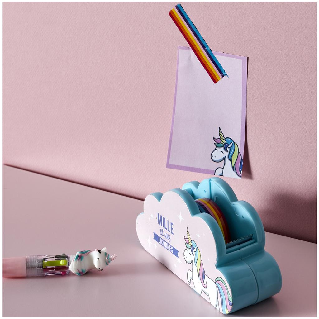 Les Trésors De Lily [A2311] - Adhesive Tape Dispenser 'Licorne My Unicorn' Turquoise Pink -