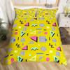 Retro Memphis Style Duvet Cover Set Galaxy Fashion Style Geometric Shapes Bedding Set Full,Hipster Old Fashioned Comforter Cover