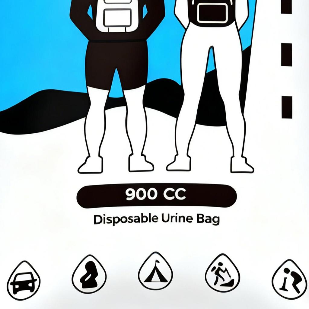 Пакеты для мочи для путешествий 900 мл Герметичный мочевой туалет Мочеприемник для мужчин женщин пожилых людей Кемпинг Пеший туризм Туризм с рюкзаком Автомобильная поездка