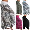 Women Casual Plus Size Print Elastic Waist Straight Loose Haren Long Pants