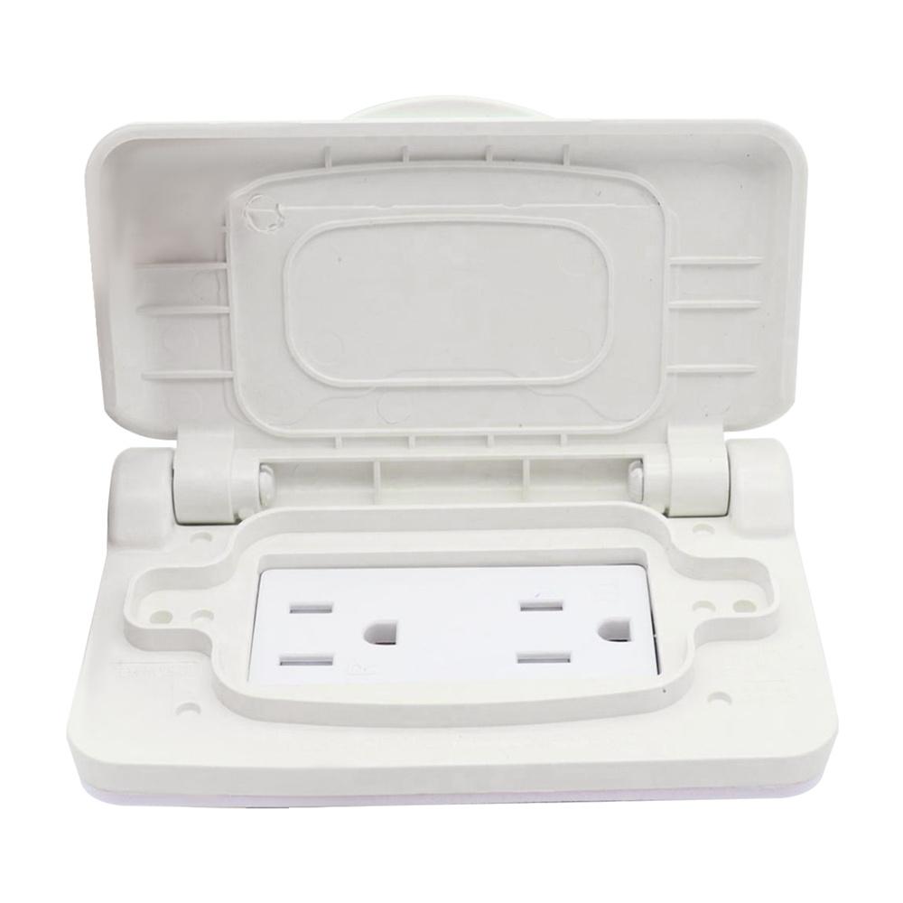 Белая розетка с вилкой США 125 В 15 А для прицепов, кемперов, автодомов