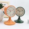 Новые круглые металлические настольные часы, простой дизайн, подходят для гостиных, кабинетов и спален, подходят как бесшумный будильник для студентов