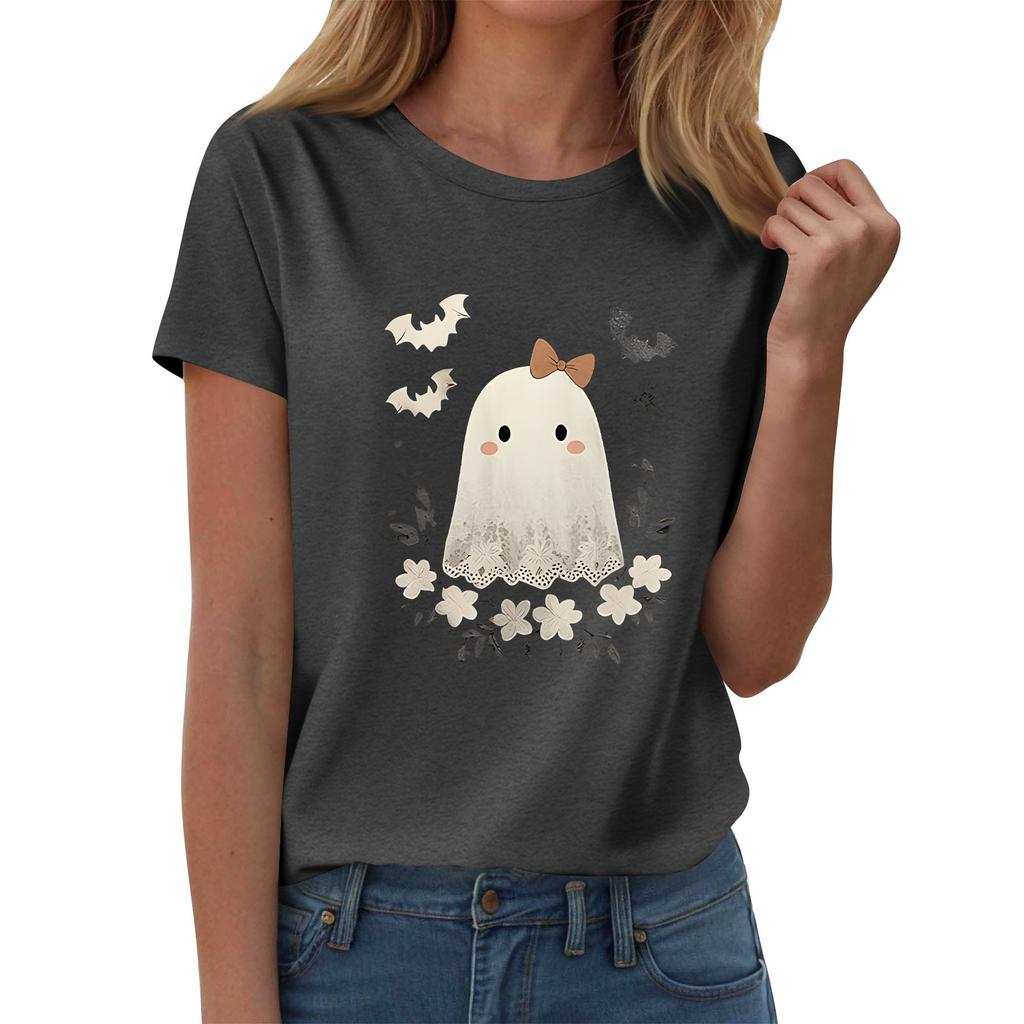 Женские футболки, Женские топы с коротким рукавом, Летняя мода, Повседневные стильные футболки с круглым вырезом, Туники