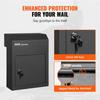 Through The Door Key Drop Box 12x6x16" Mailbox with 1.8"12" Key Lock Black