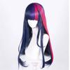 Synthetic Twilight Sparkle Wigs for Women Dark Blue Purple Long Straight Hair Wig with Bangs Pony Cosplay Costume Little Horse