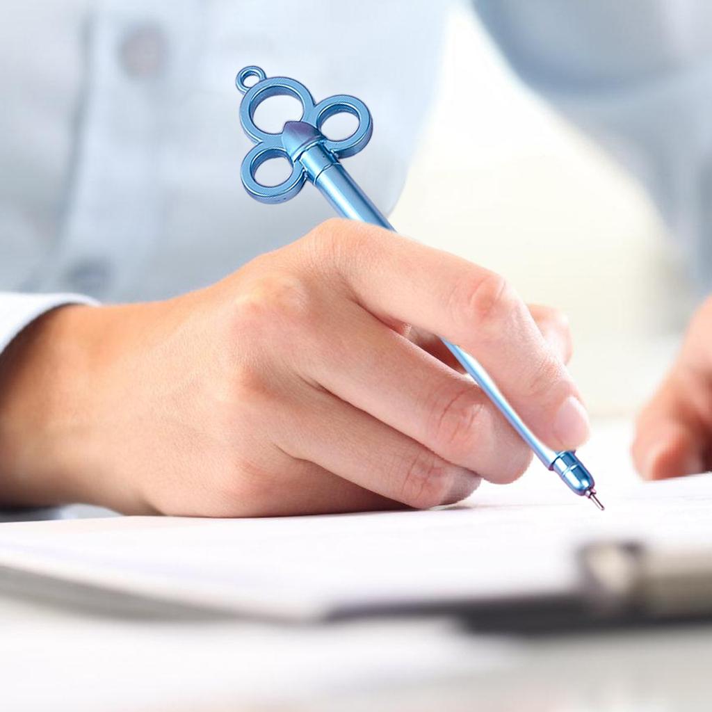 6 шт. винтажная ручка в форме ключа с гелевой иглой 0,38 мм, гладкая для письма, новинка, гелевая ручка, наполнители для чулок для студентов