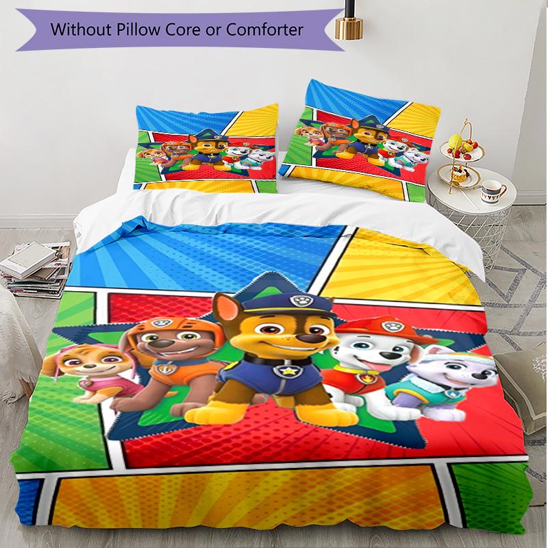 3pcs Duvet Cover Set (1*Duvet Cover + 2*Pillowcase, Without Core), PAW Patrol Print Soft All‑Season Bedding Set, Home Bedroom Decor Gift