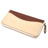 Feee Long Wallet for Men and Women, Genuine Tochigi Leather and Natural Wood, Round Zipper, Made In Japan [FE-3201] (Mocha (Cypress))