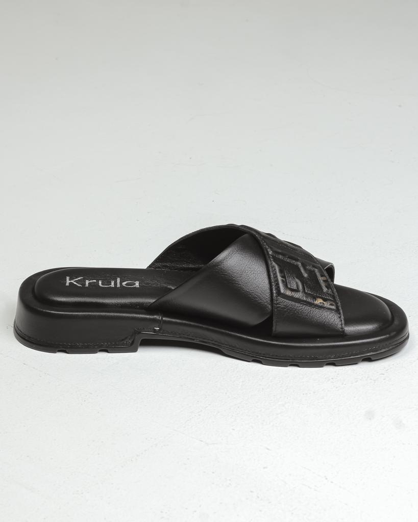 Шлепанцы женские Krula 4475018 36 черные кожа