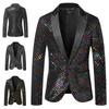 Mens Suit Tuxedo Suit Party Coat Sequins Gentleman Blazer Jacket One Button Suit