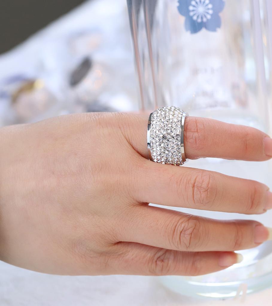 Оптовые блестящие кольца на палец со стразами для женщин, роскошное ювелирное кольцо с кристаллами золотого цвета