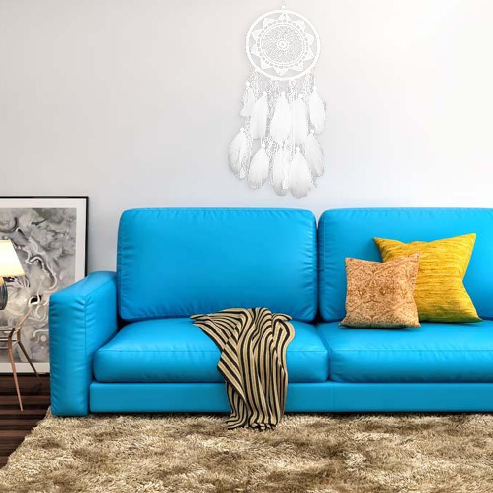 Ловец снов Ветер Колокольчики Круглое Кольцо Ручной Работы Хлопковая Нитка Настенный Подвесной Кулон Ремесло Украшение Для Спальни Ловец Снов