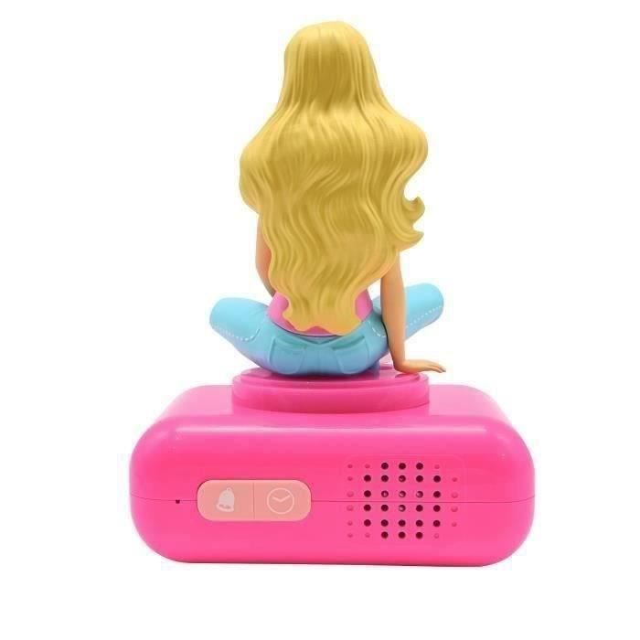 LEXIBOOK - Réveil veilleuse Barbie - Sons et mélodies, écran LCD rétro-éclairé et lumineux - Rose