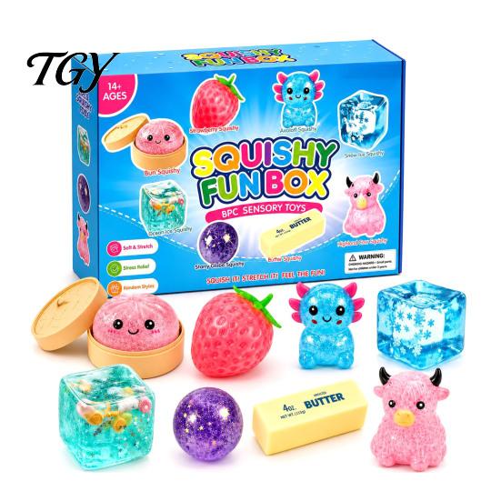 Palm Sized Stress Relief Gadgets 4/5/8Pcs Squeeze Toy, Soft Ball Fidget Balls Anxiety Reduction Hand Decompression Gadget for Kids Adults