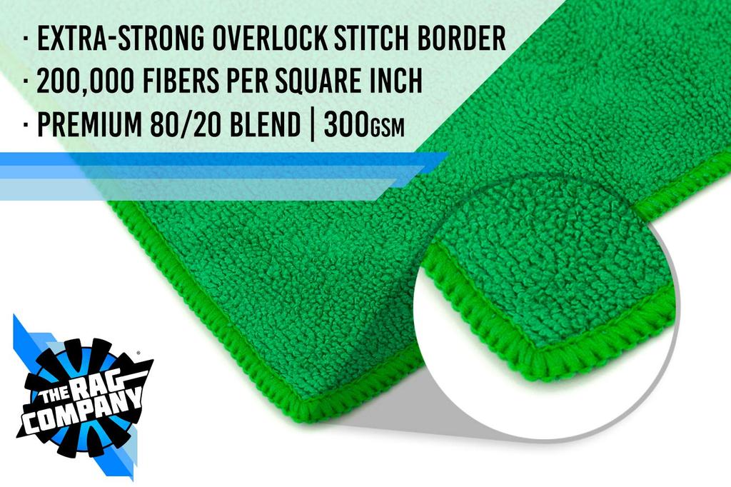 The Rag Company Terry 40x40 см 12 шт. Махровые полотенца TERRY для мытья автомобиля Многоцелевые зеленые универсальные универсальные