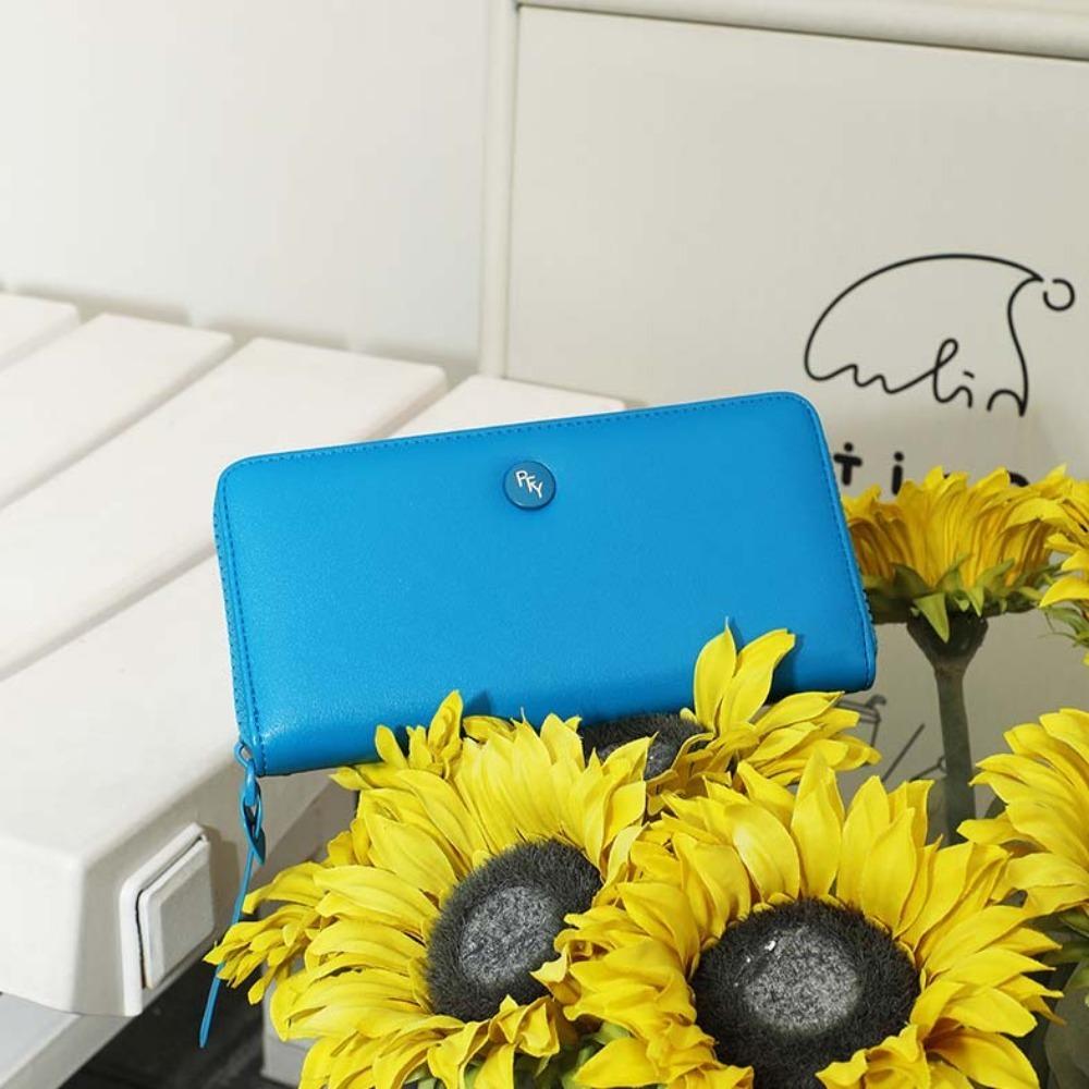 Lightweight Wrist PU Purse Thin Portable Handbag Versatile Solid Color Wallet Daily